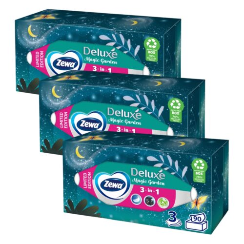 Zewa Deluxe illatmentes 3 rétegű dobozos Papír zsebkendő - Limite...