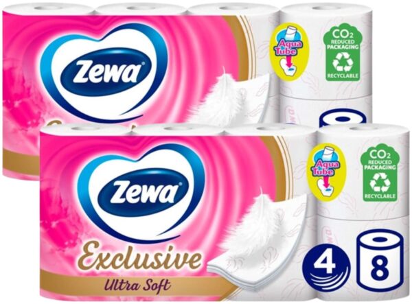 Zewa Exclusive Ultra Soft 4 rétegű Toalettpapír 2x8 tekercs