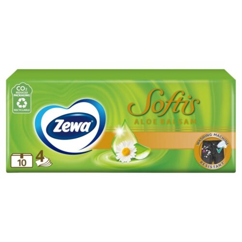Zewa Softis 4 rétegű Papír zsebkendő - Aloe Balsam 10x9db