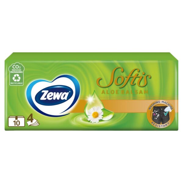 Zewa Softis 4 rétegű Papír zsebkendő - Aloe Balsam 10x9db